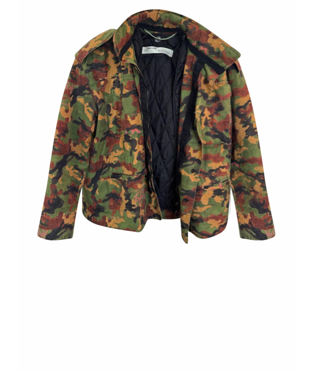 OFF-WHITE Хаки хлопковая куртка, фото 1