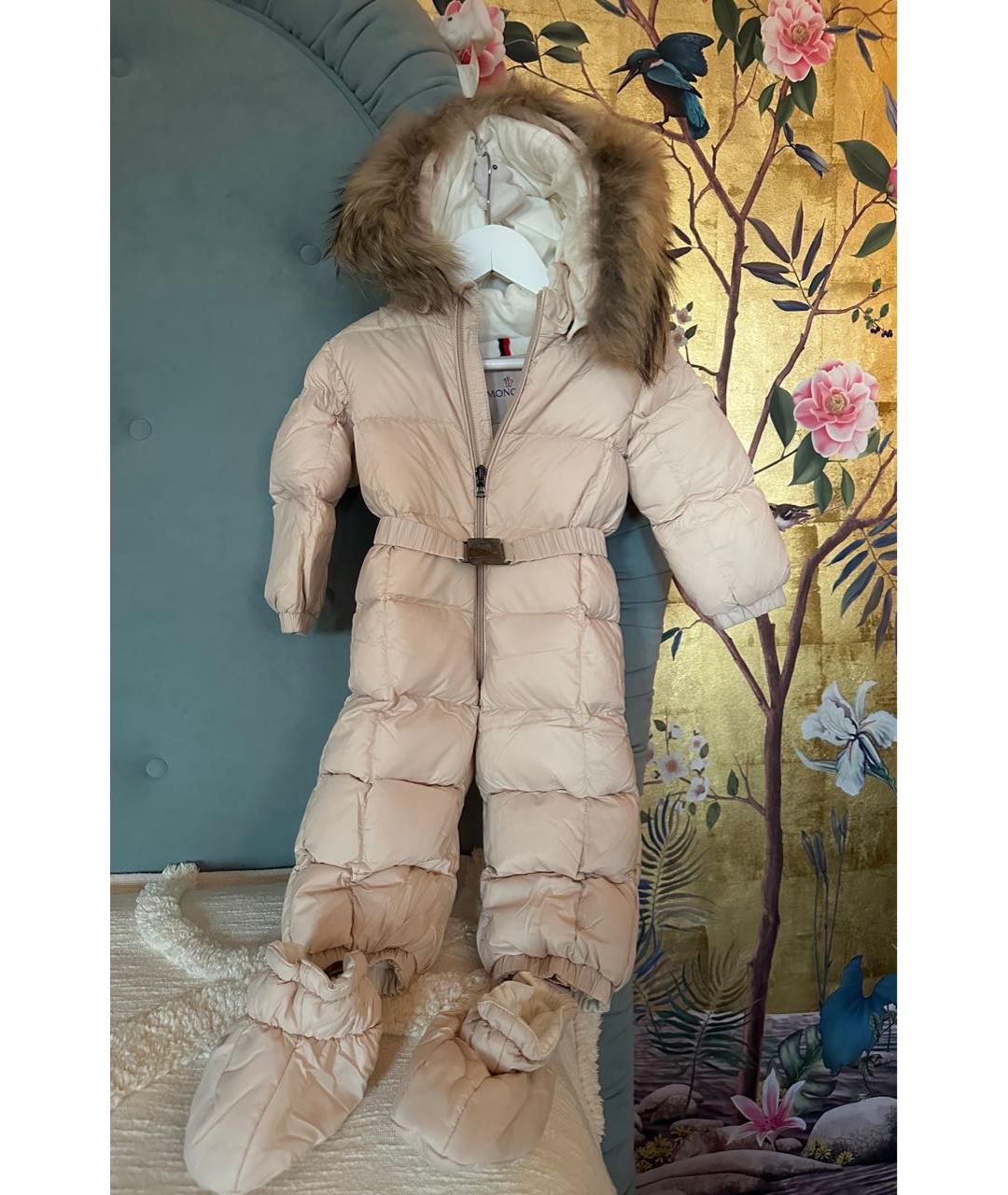 MONCLER KIDS Розовый комбинезон, фото 2