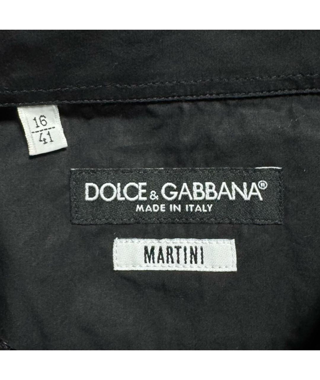 DOLCE&GABBANA Черная хлопковая классическая рубашка, фото 5
