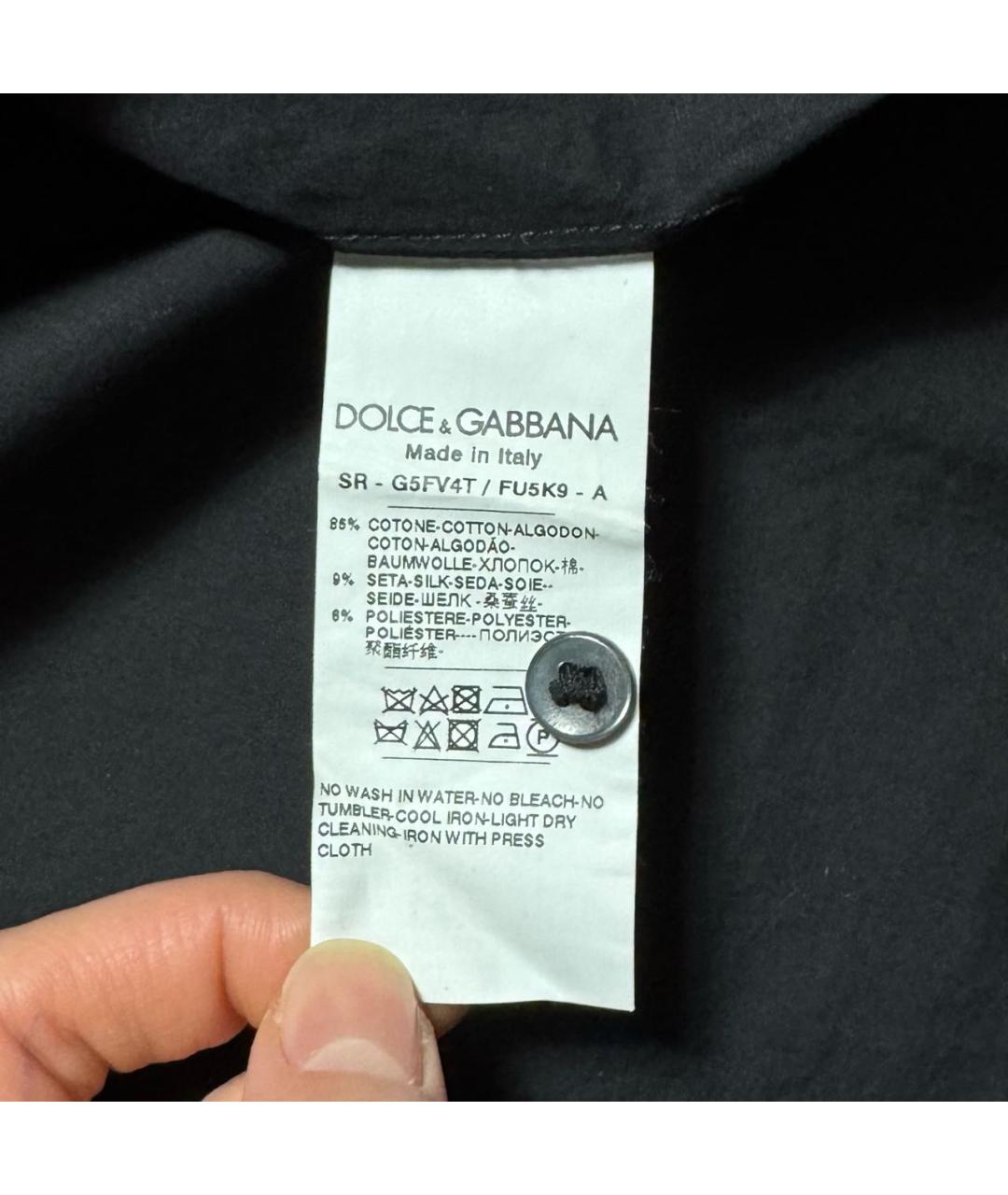 DOLCE&GABBANA Черная хлопковая классическая рубашка, фото 6