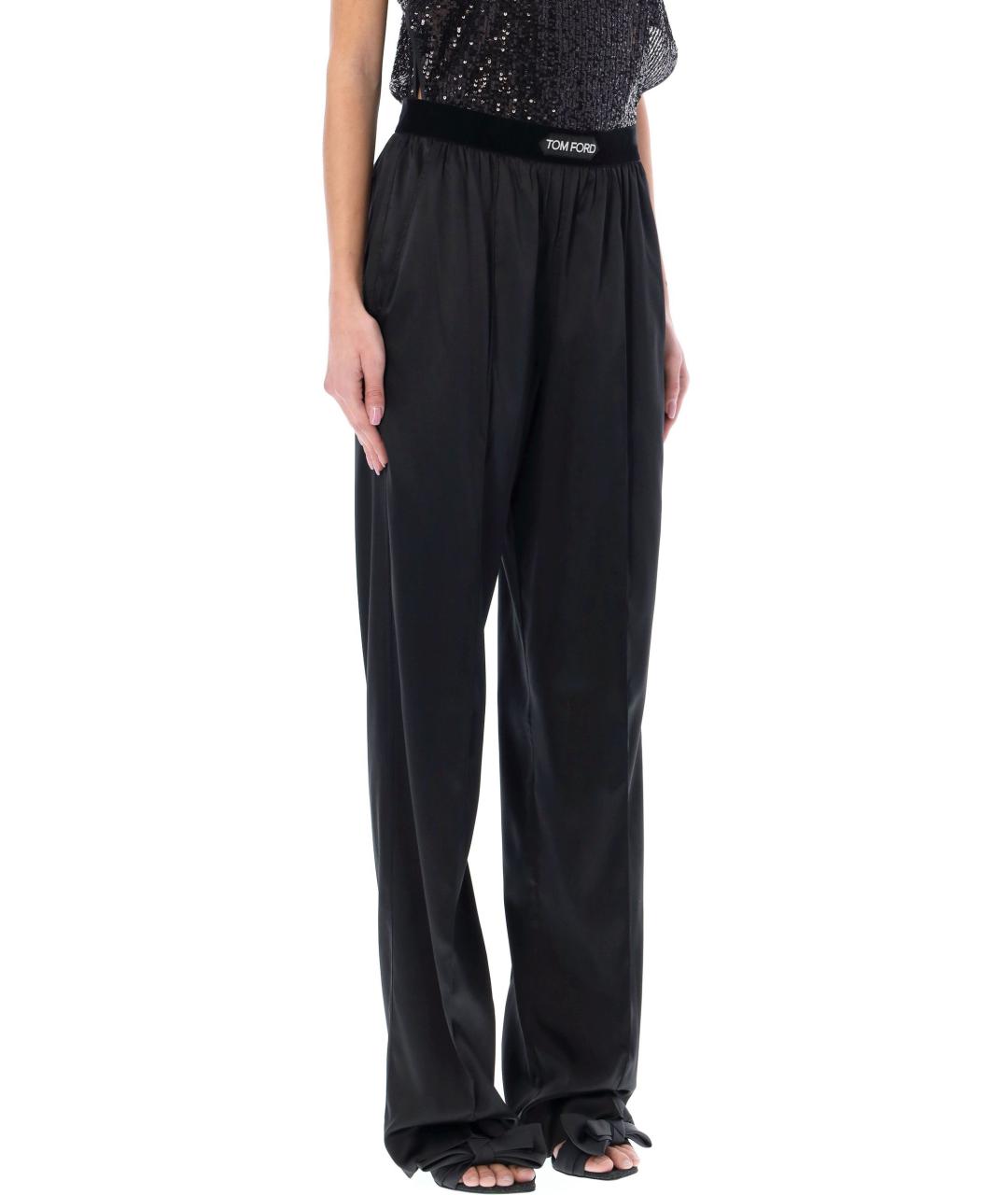 TOM FORD Черные шелковые прямые брюки, фото 4