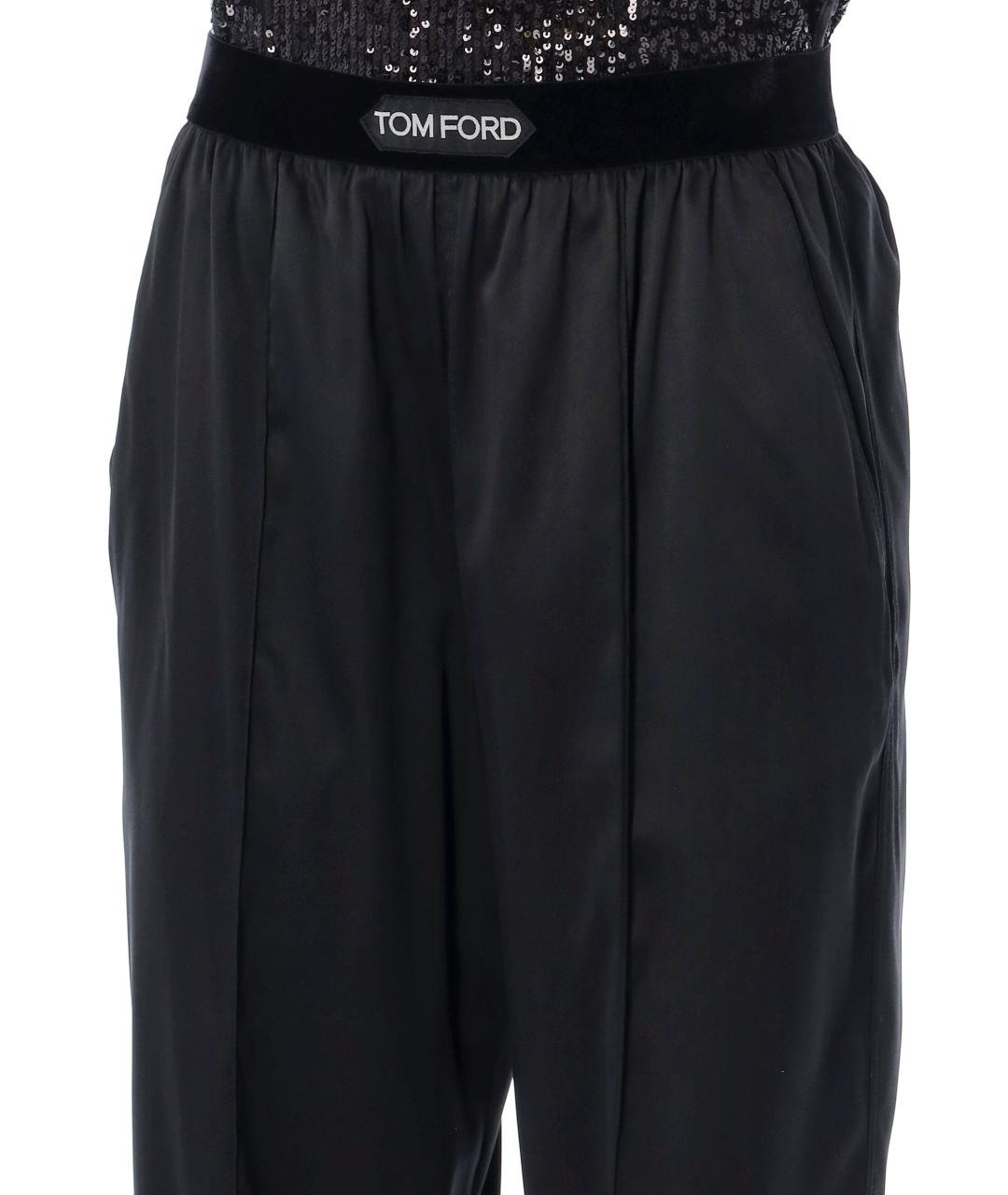 TOM FORD Черные шелковые прямые брюки, фото 3