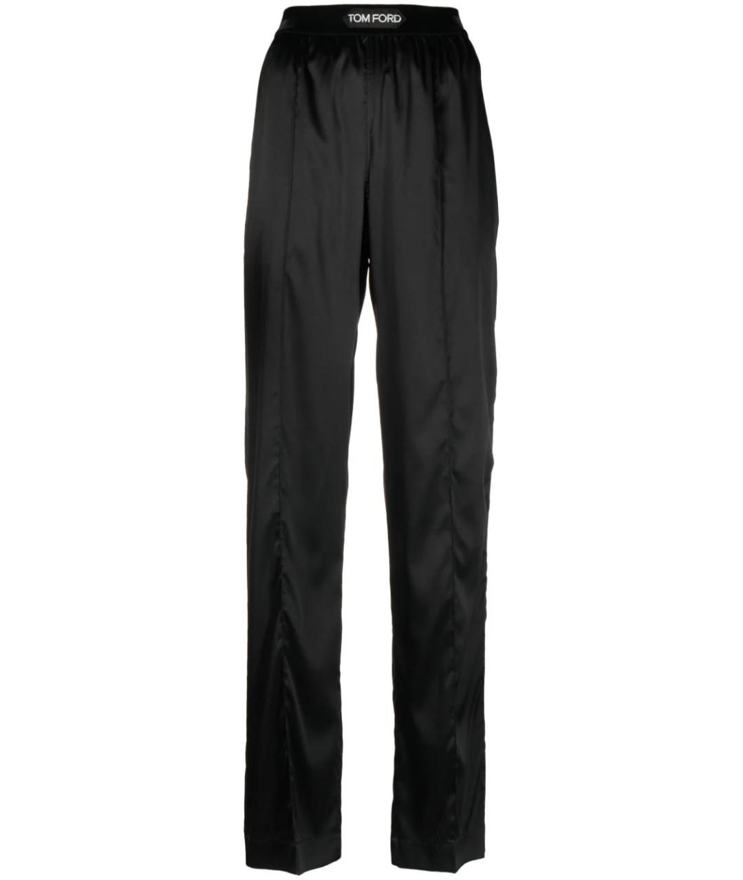 TOM FORD Черные шелковые прямые брюки, фото 1