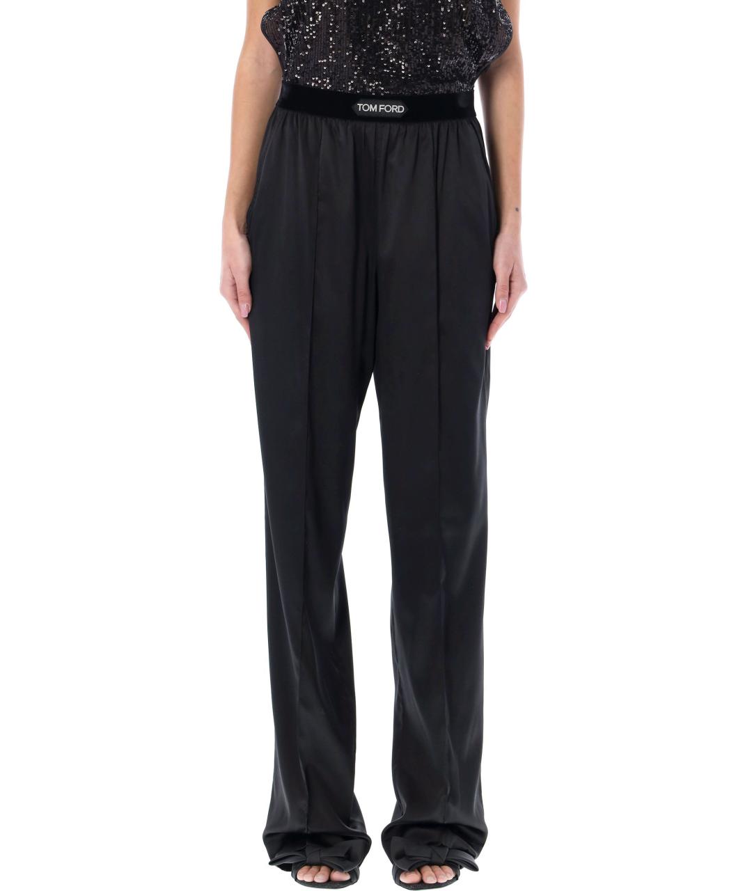 TOM FORD Черные шелковые прямые брюки, фото 6