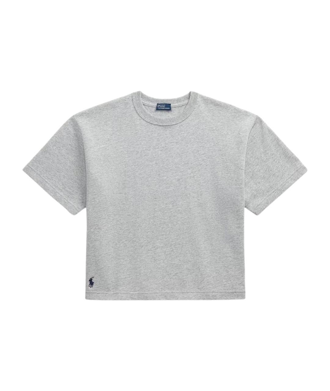 POLO RALPH LAUREN Серая хлопковая футболка, фото 1