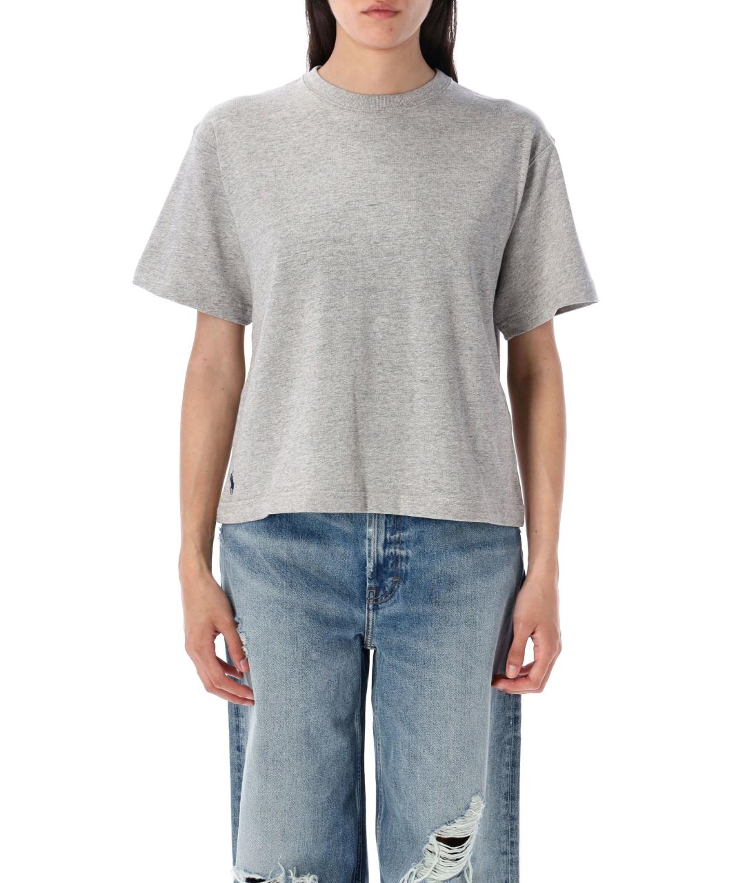 POLO RALPH LAUREN Серая хлопковая футболка, фото 4