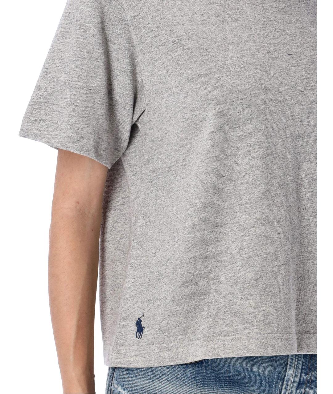 POLO RALPH LAUREN Серая хлопковая футболка, фото 3