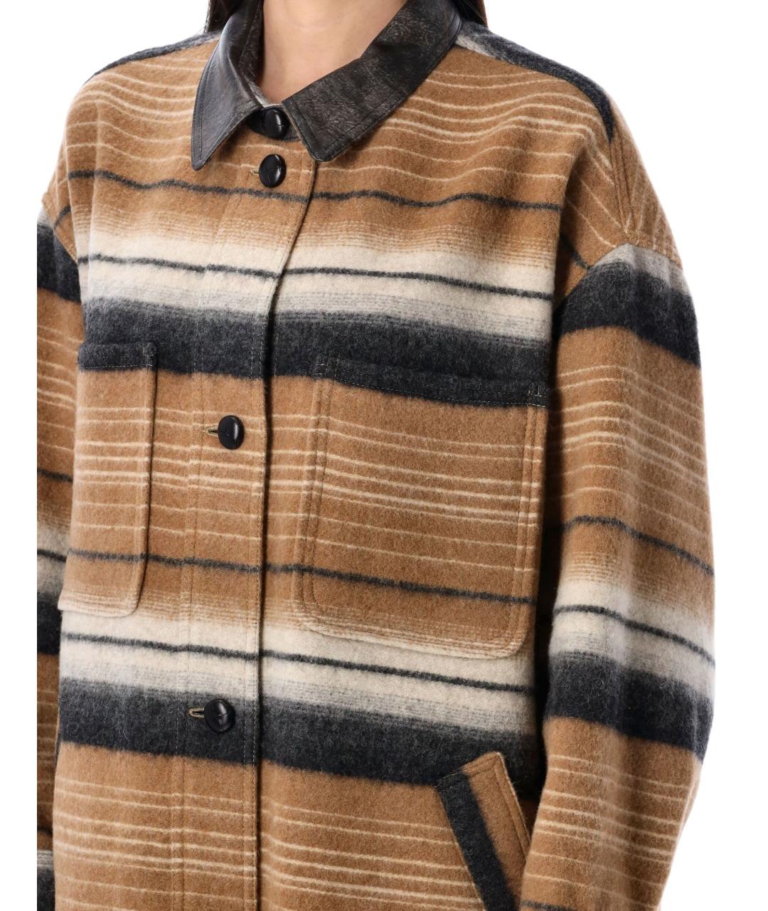 ISABEL MARANT ETOILE Мульти шерстяное пальто, фото 4