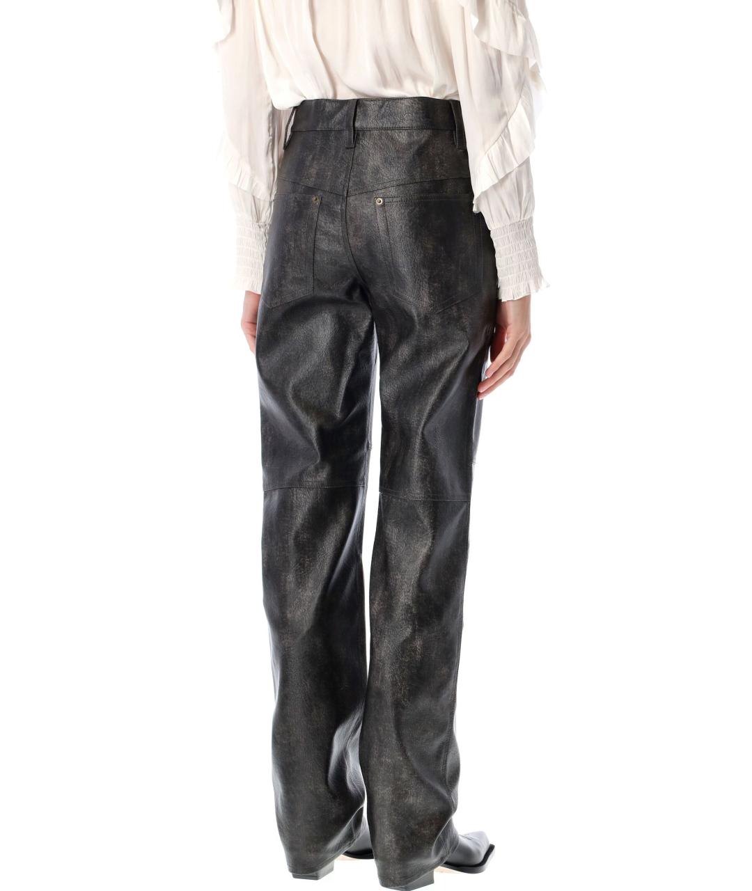 ISABEL MARANT ETOILE Черные полиэстеровые прямые брюки, фото 3