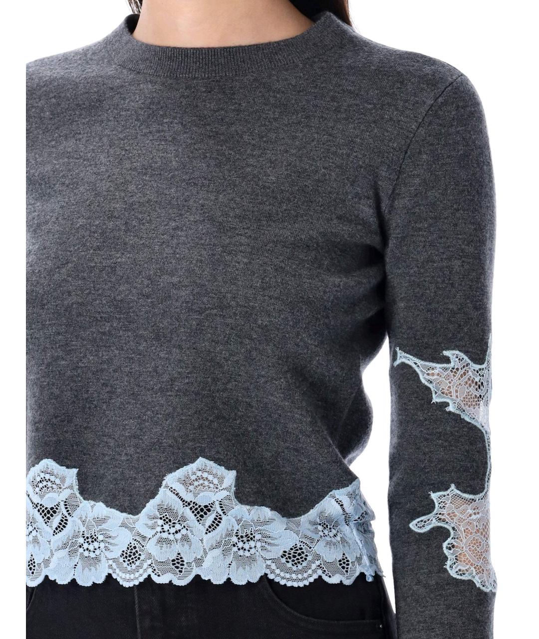 SELF-PORTRAIT Серый шерстяной джемпер / свитер, фото 4