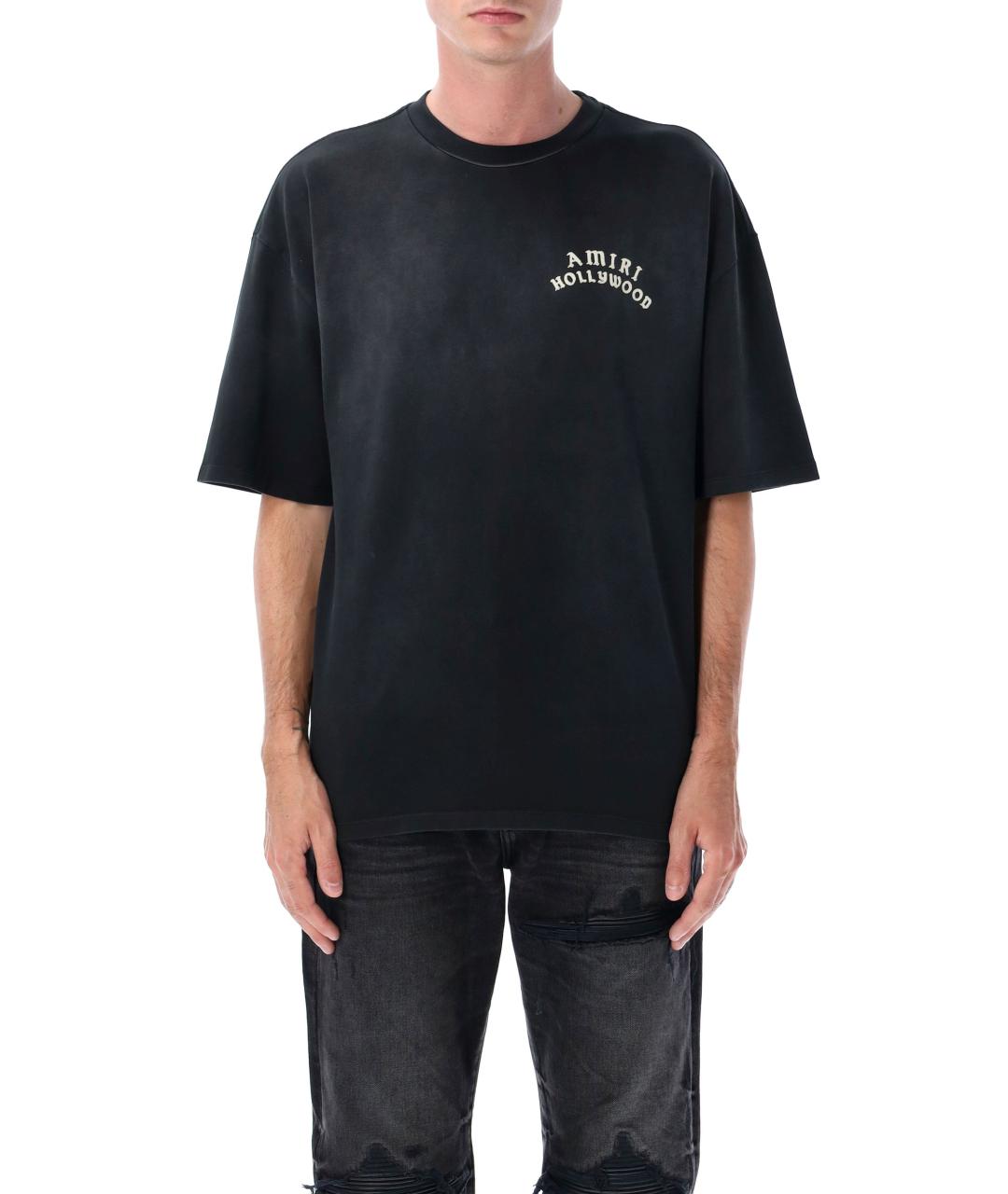 AMIRI Черная хлопковая футболка, фото 2
