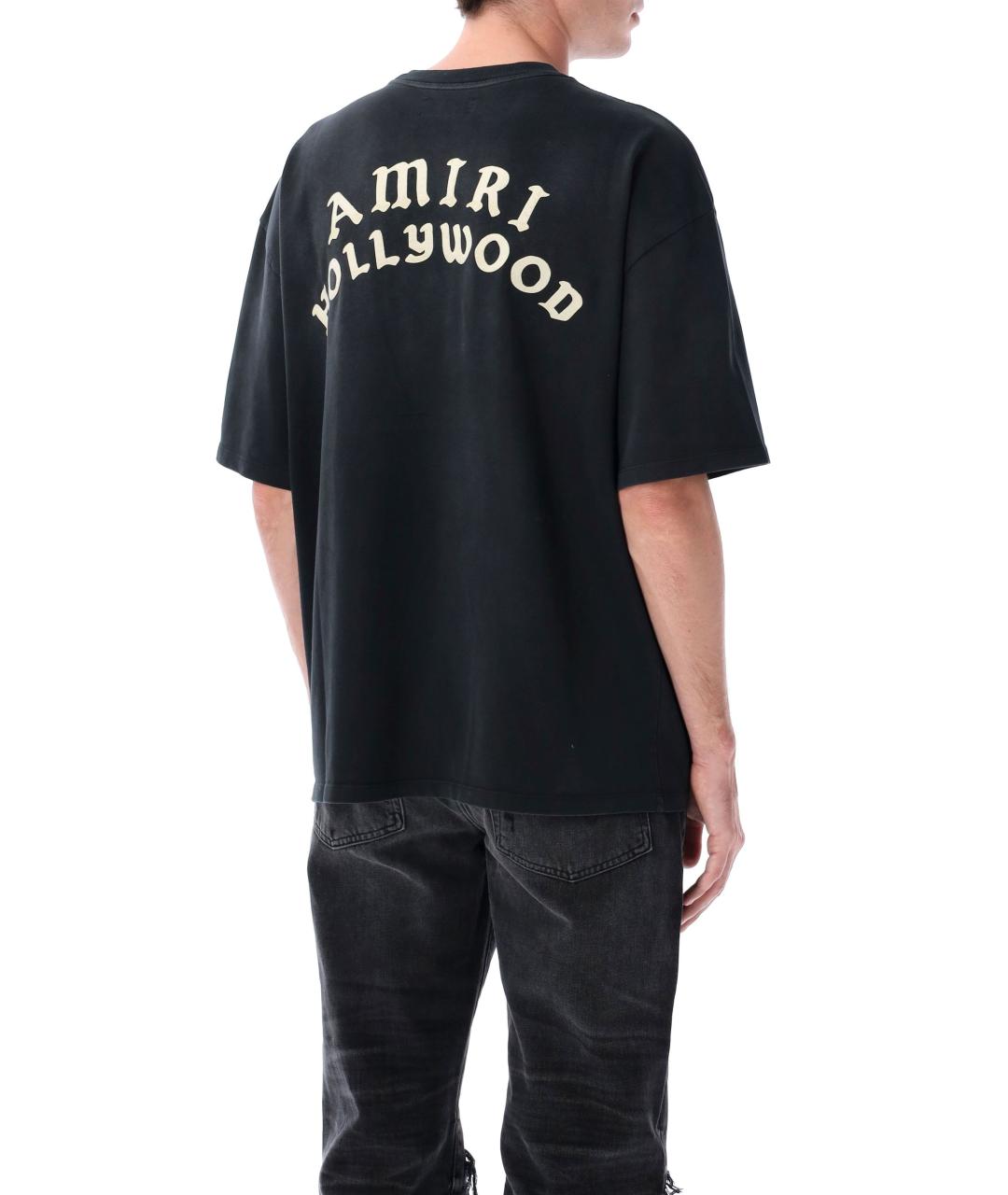 AMIRI Черная хлопковая футболка, фото 3