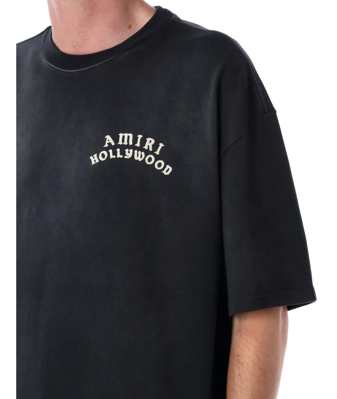 AMIRI Черная хлопковая футболка, фото 4