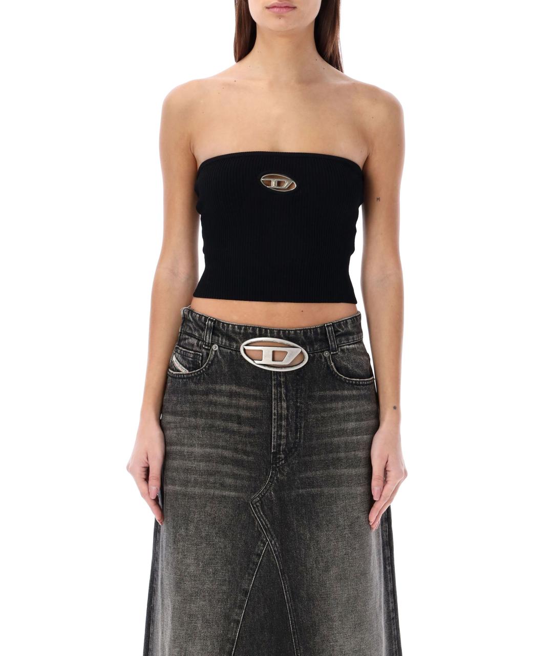 DIESEL Черная вискозная майка, фото 2