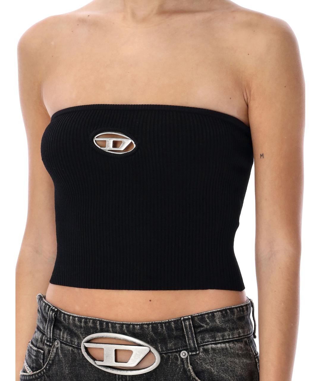 DIESEL Черная вискозная майка, фото 4