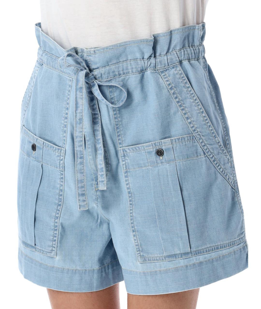 ISABEL MARANT ETOILE Голубые хлопковые шорты, фото 4