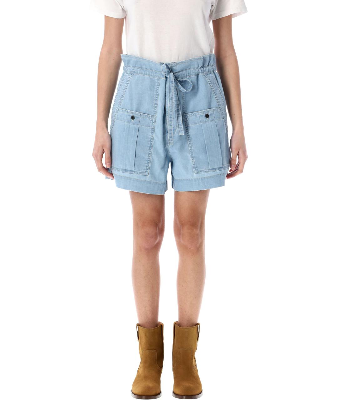 ISABEL MARANT ETOILE Голубые хлопковые шорты, фото 2