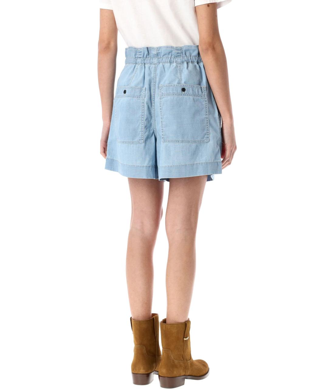 ISABEL MARANT ETOILE Голубые хлопковые шорты, фото 3