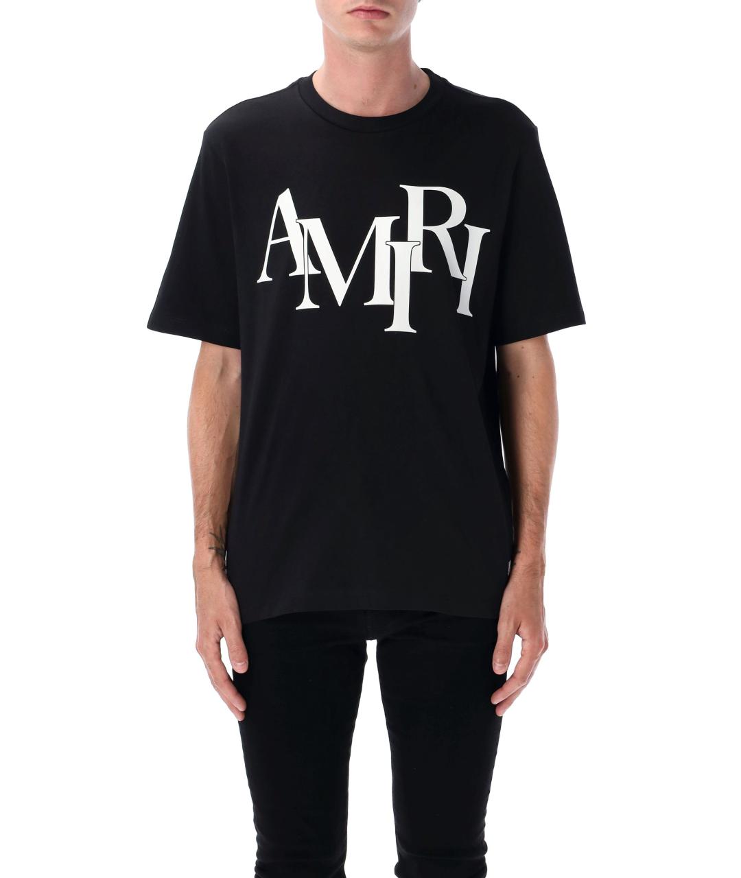AMIRI Черная хлопковая футболка, фото 2