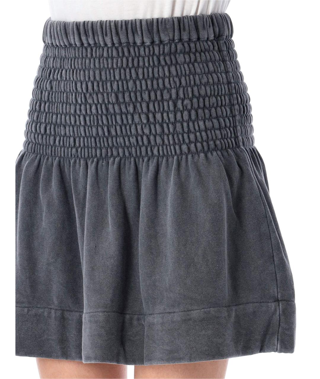 ISABEL MARANT ETOILE Серая хлопковая юбка мини, фото 4