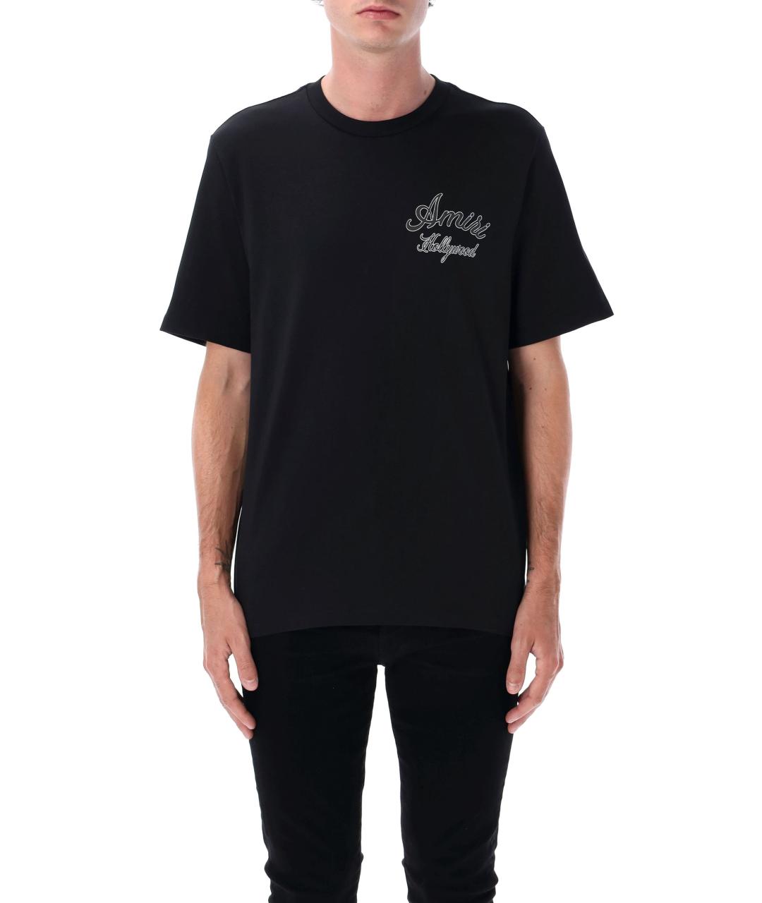 AMIRI Черная хлопковая футболка, фото 2