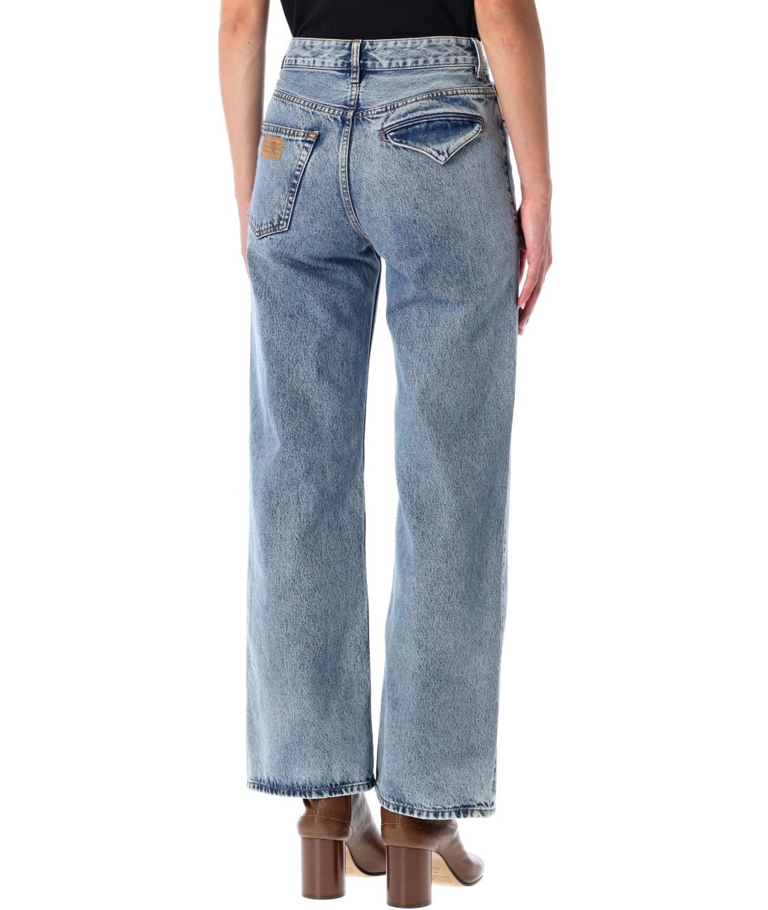 MM6 MAISON MARGIELA Синие хлопковые прямые джинсы, фото 2