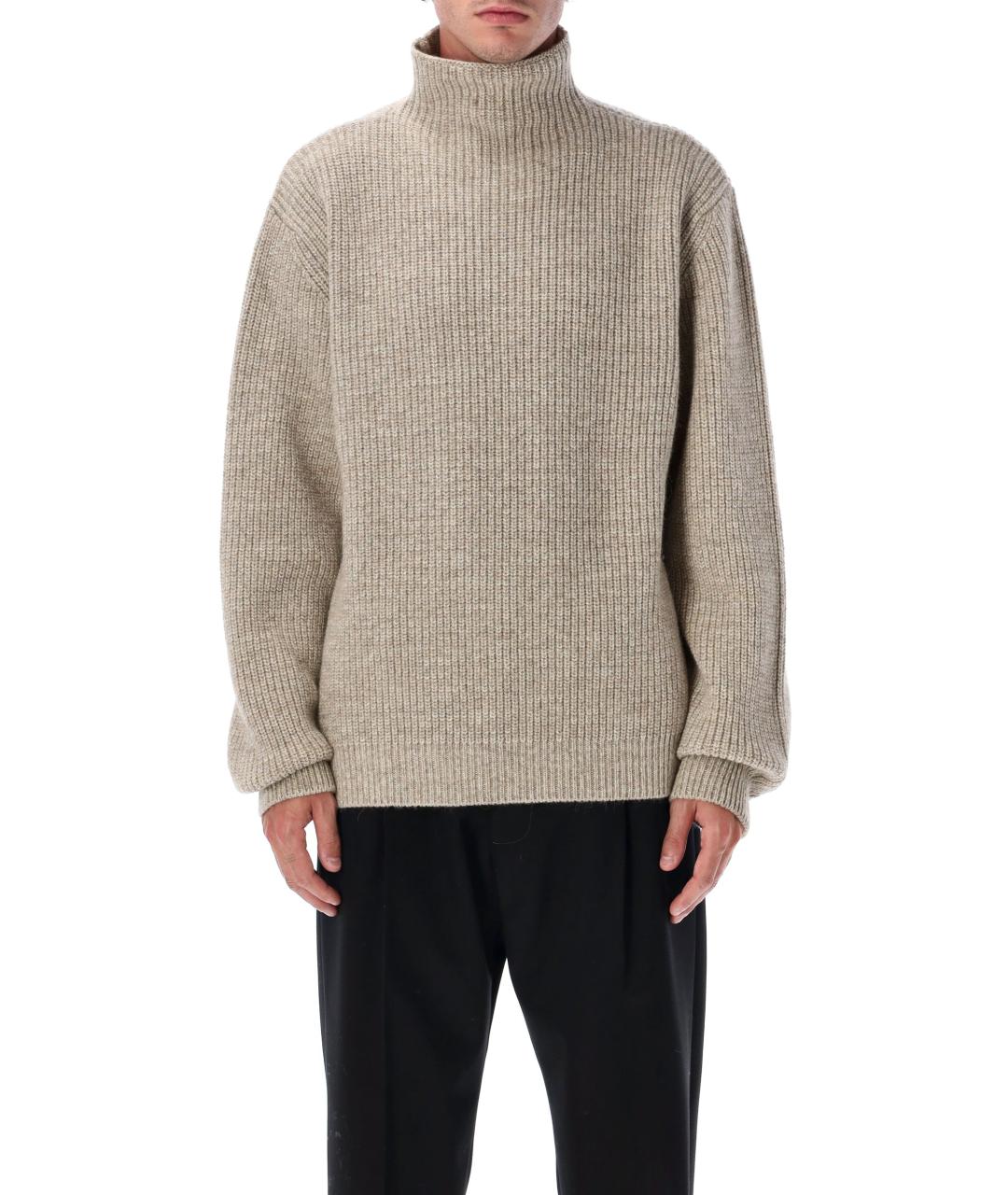 LEMAIRE Бежевый шерстяной джемпер / свитер, фото 4