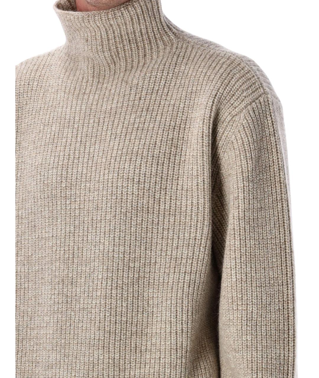 LEMAIRE Бежевый шерстяной джемпер / свитер, фото 3