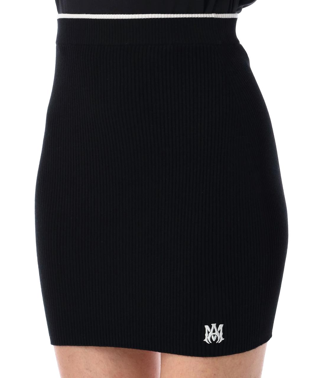 AMIRI Черная вискозная юбка мини, фото 3