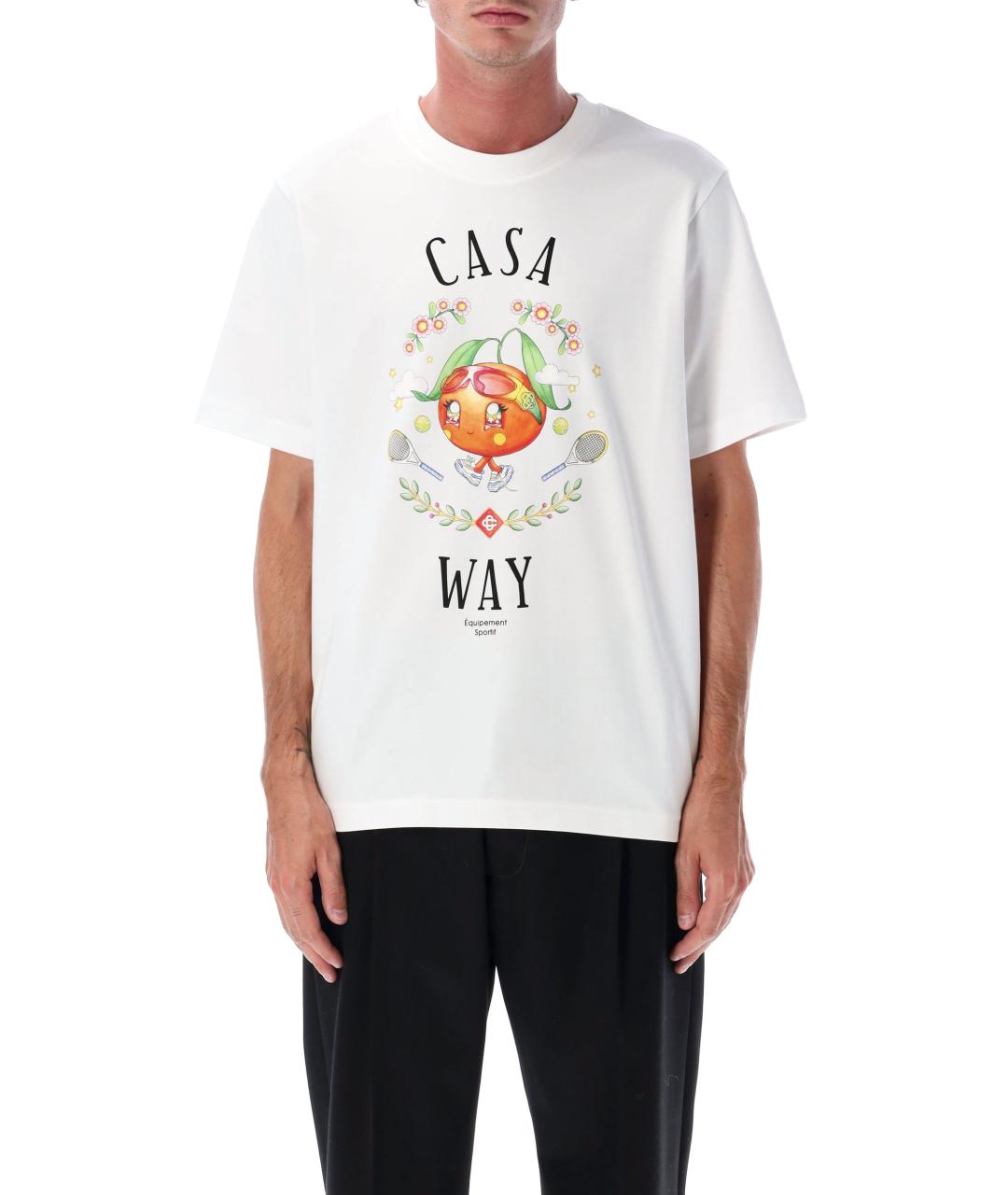 CASABLANCA Белая хлопковая футболка, фото 2