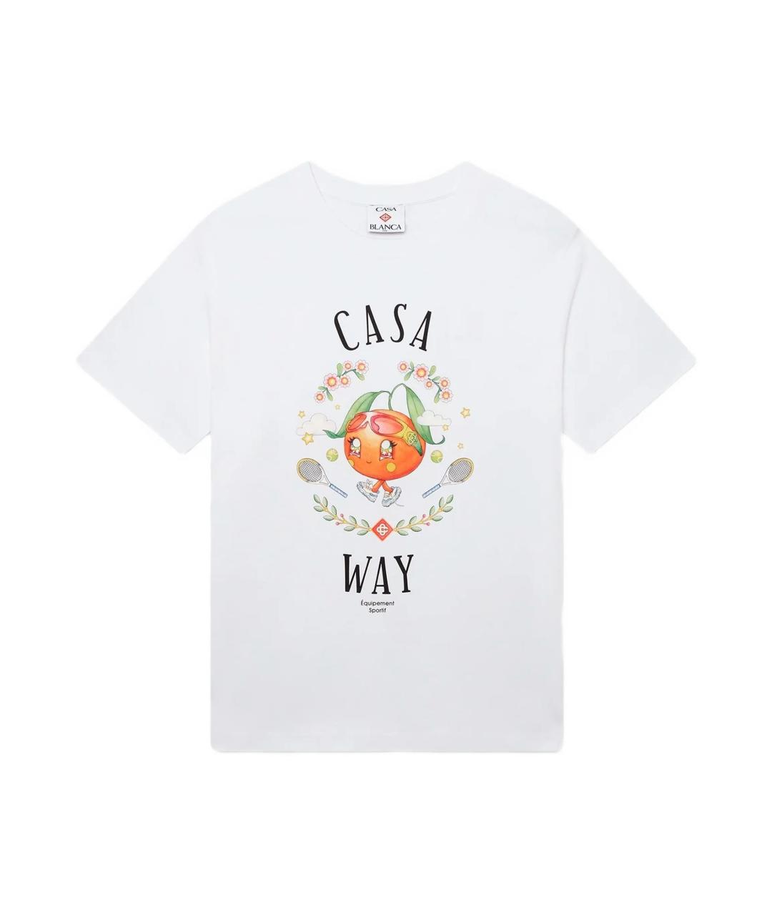 CASABLANCA Белая хлопковая футболка, фото 1