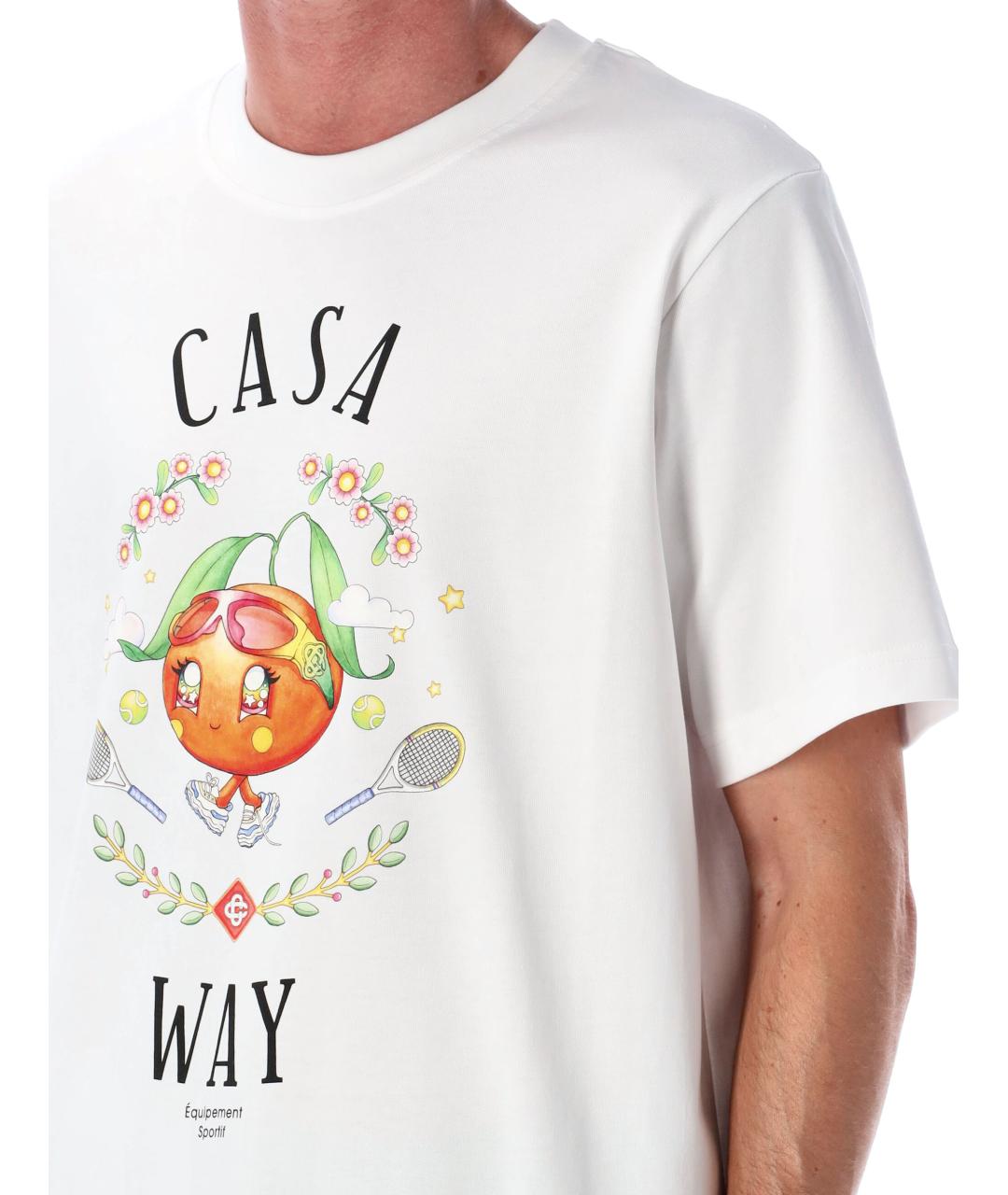 CASABLANCA Белая хлопковая футболка, фото 4