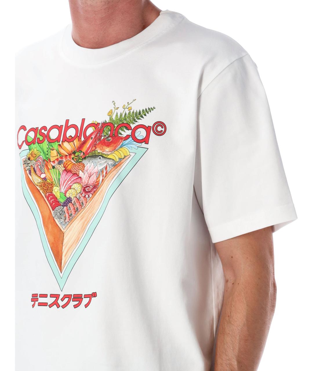 CASABLANCA Белая хлопковая футболка, фото 4