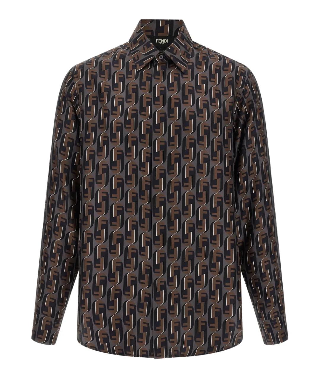 FENDI Мульти шелковая кэжуал рубашка, фото 1