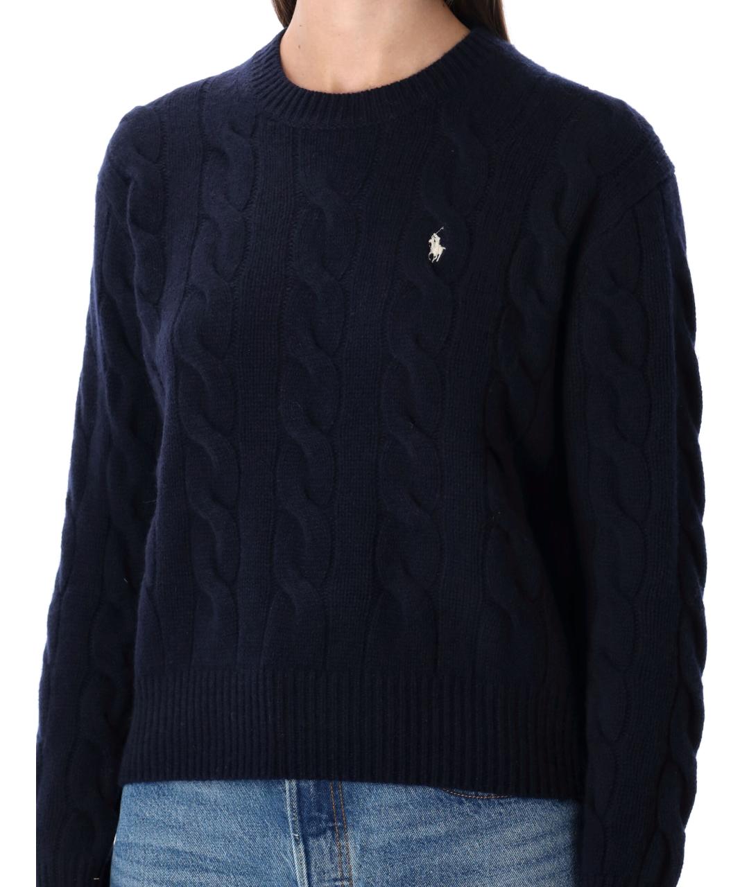 POLO RALPH LAUREN Темно-синий шерстяной джемпер / свитер, фото 3