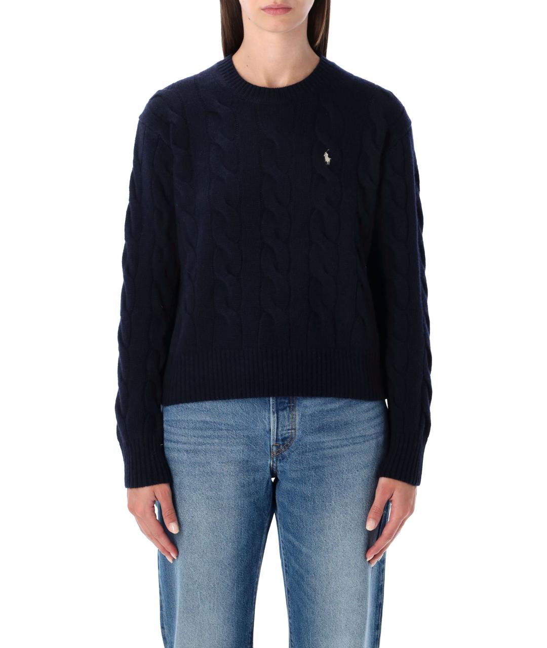 POLO RALPH LAUREN Темно-синий шерстяной джемпер / свитер, фото 4