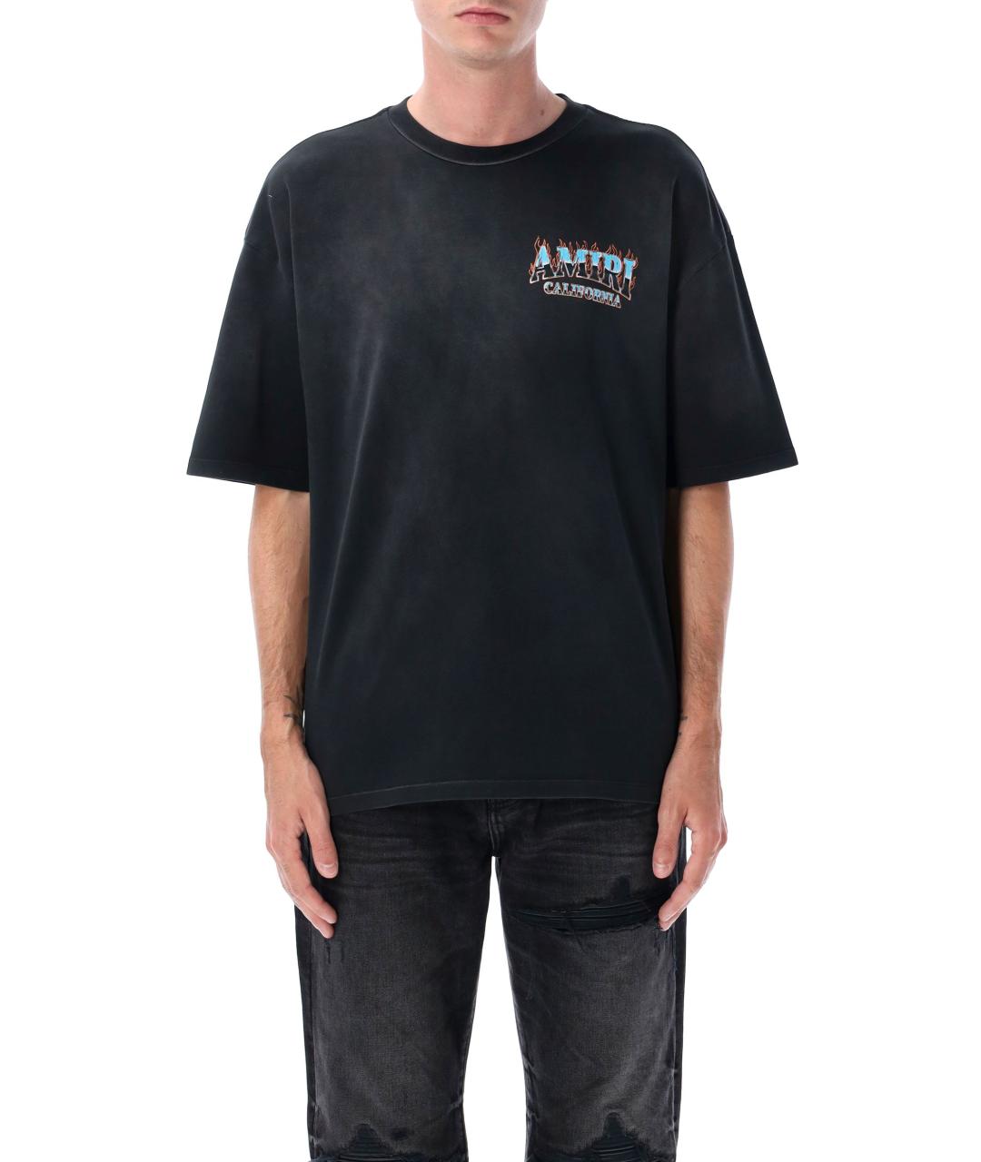 AMIRI Черная хлопковая футболка, фото 2