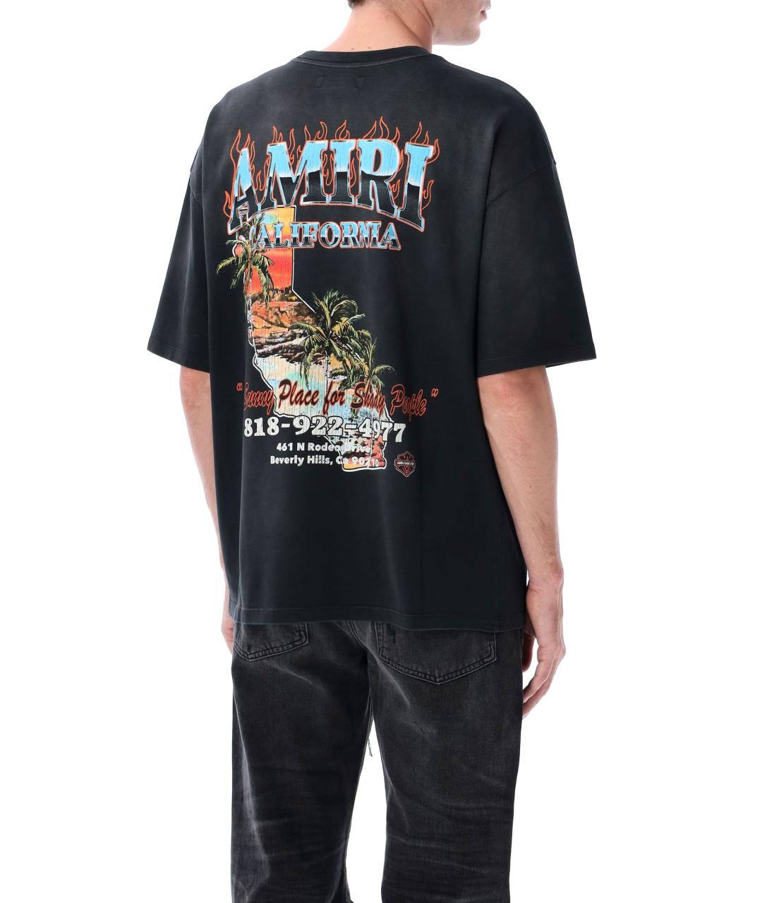 AMIRI Черная хлопковая футболка, фото 3