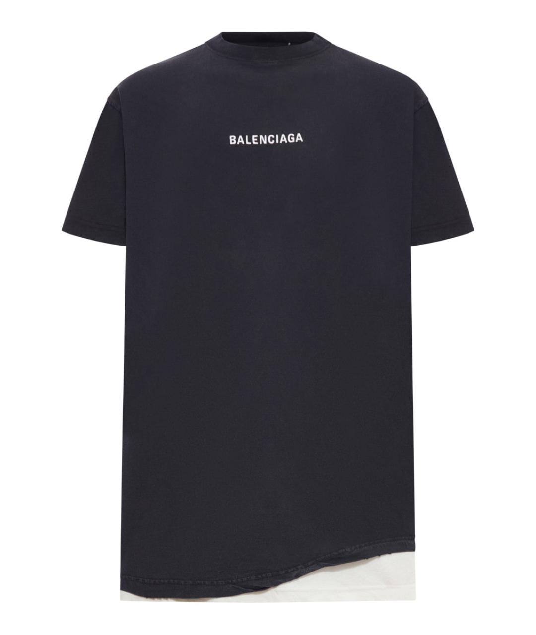 BALENCIAGA Черная хлопковая футболка, фото 1