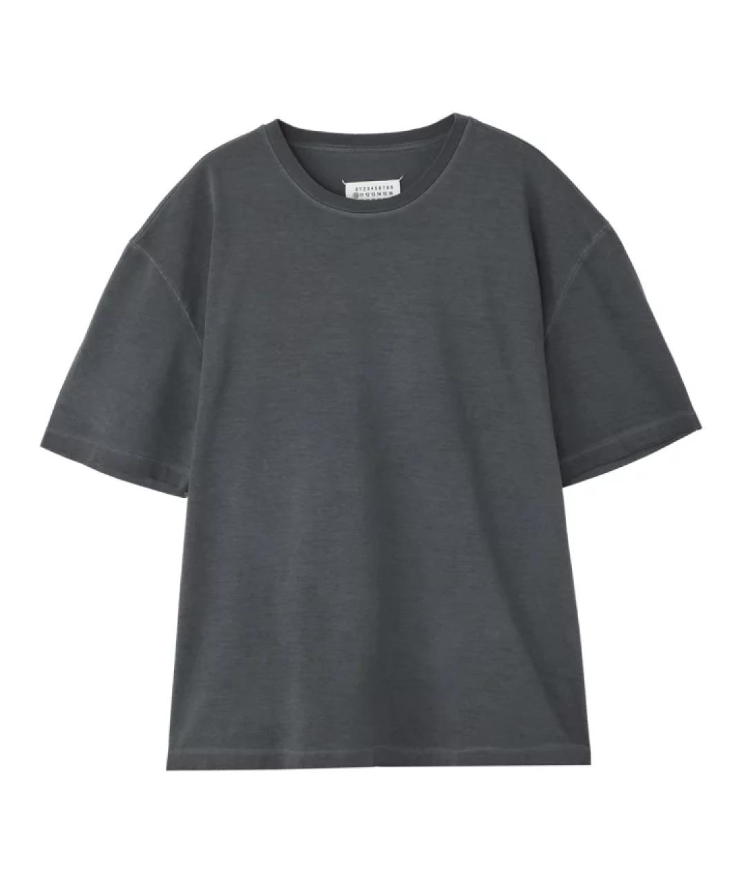 MAISON MARGIELA Антрацитовая хлопковая футболка, фото 1