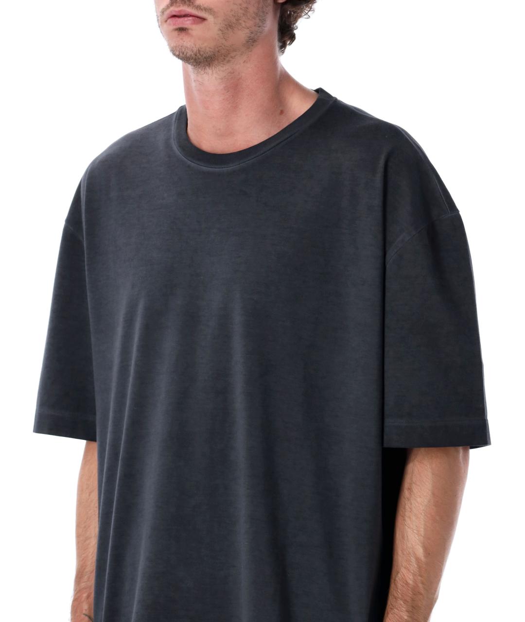 MAISON MARGIELA Антрацитовая хлопковая футболка, фото 3