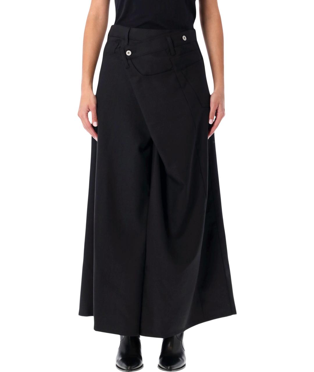 JUNYA WATANABE Черная шерстяная юбка миди, фото 4