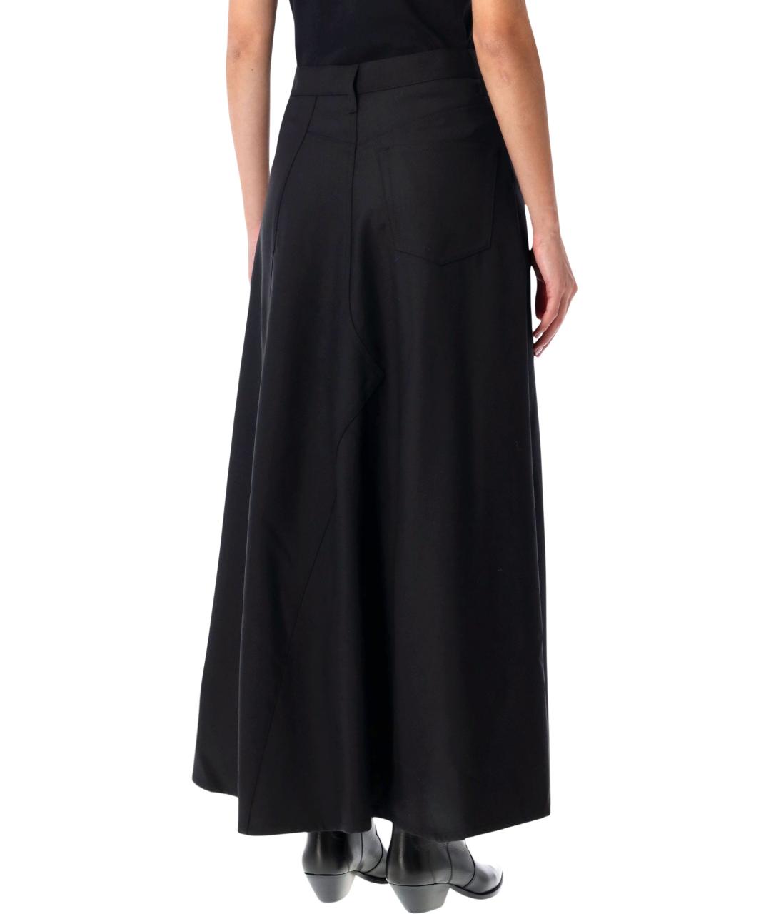 JUNYA WATANABE Черная шерстяная юбка миди, фото 2