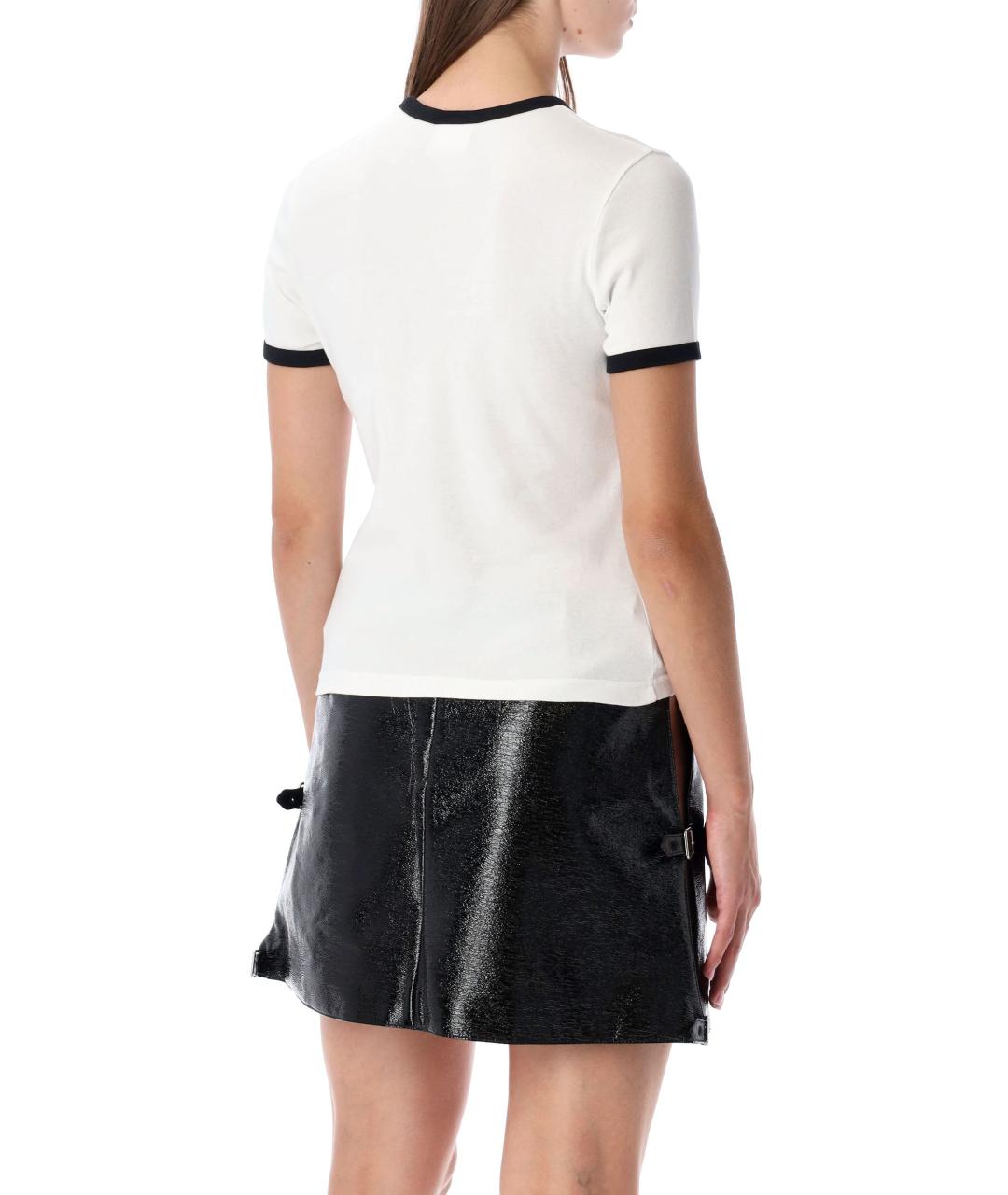 COURREGES Белая хлопковая футболка, фото 2