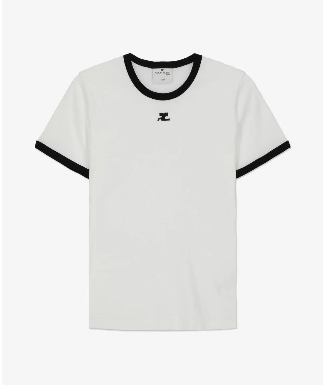 COURREGES Белая хлопковая футболка, фото 1