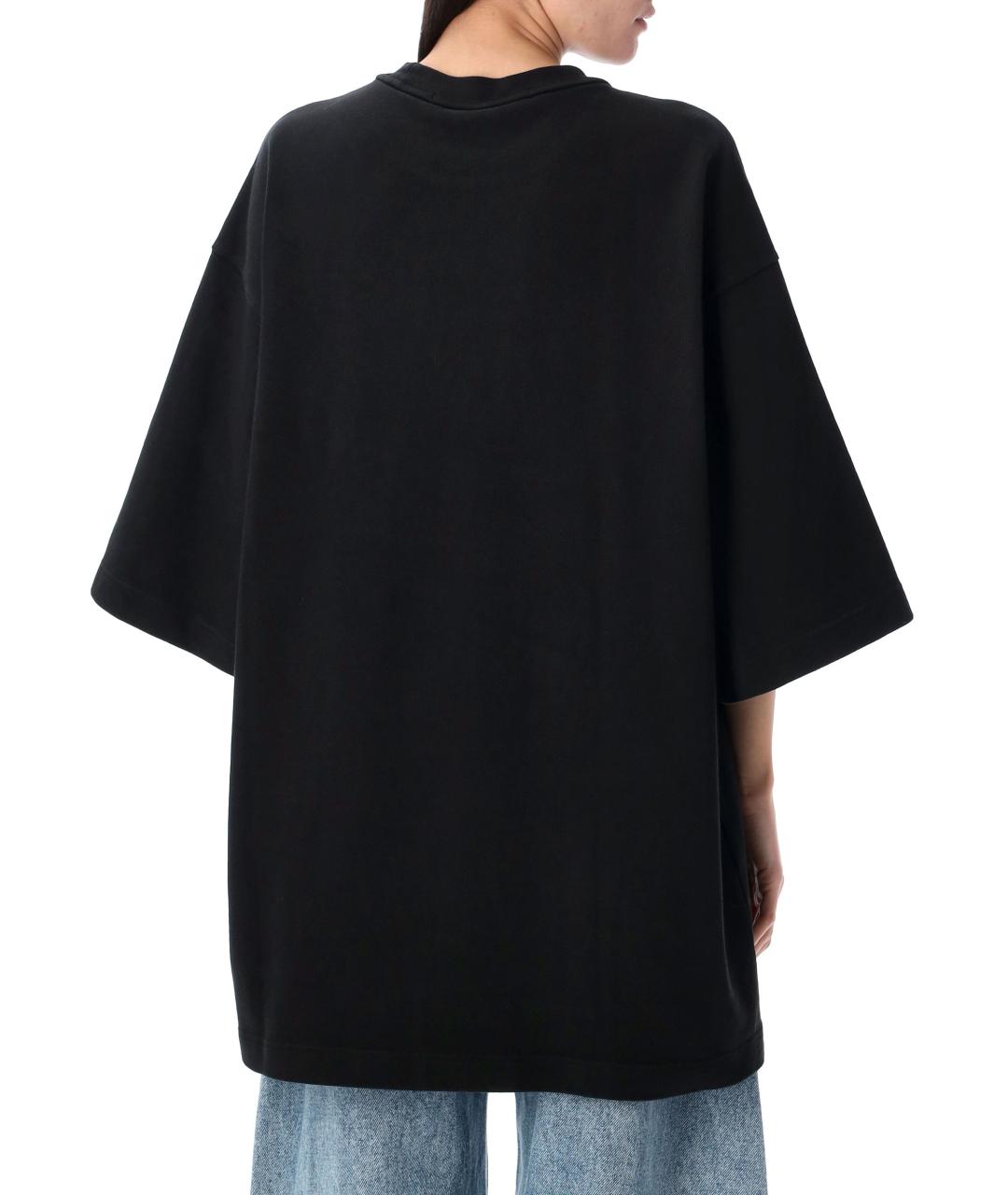 ALEXANDER WANG Черная хлопковая футболка, фото 2