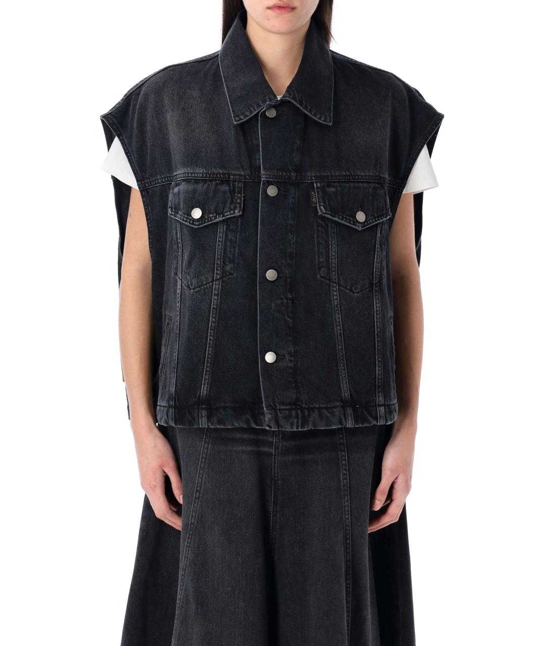 HAIKURE Черный деним жилет, фото 4
