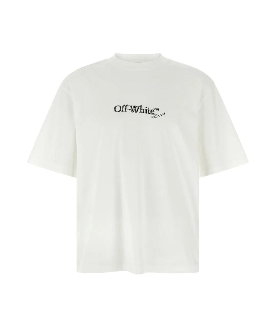 OFF-WHITE Белая хлопковая футболка, фото 1
