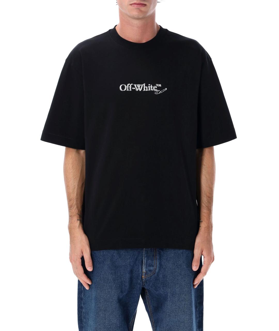 OFF-WHITE Черная хлопковая футболка, фото 2