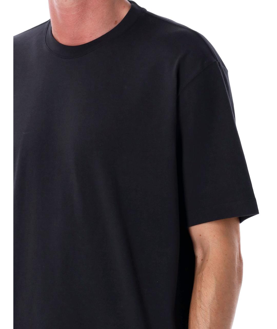Y-3 Черная хлопковая футболка, фото 3